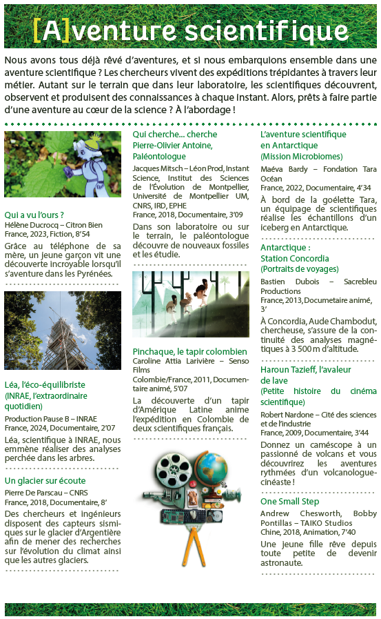 Programme Aventure scientifique Programme Aventure scientifique